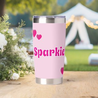 Cute Customizable Pink Playful Dog Cat Pet  Insulated Tumbler
