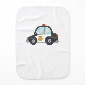 Cute Customizable Police Car Baby Burp Cloth