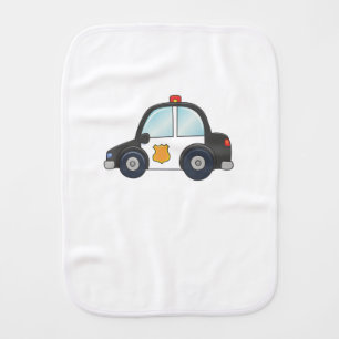 Cute Customizable Police Car Baby Burp Cloth