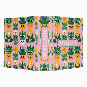 Cute Customizable Pot Plant Print 3 Ring Binder