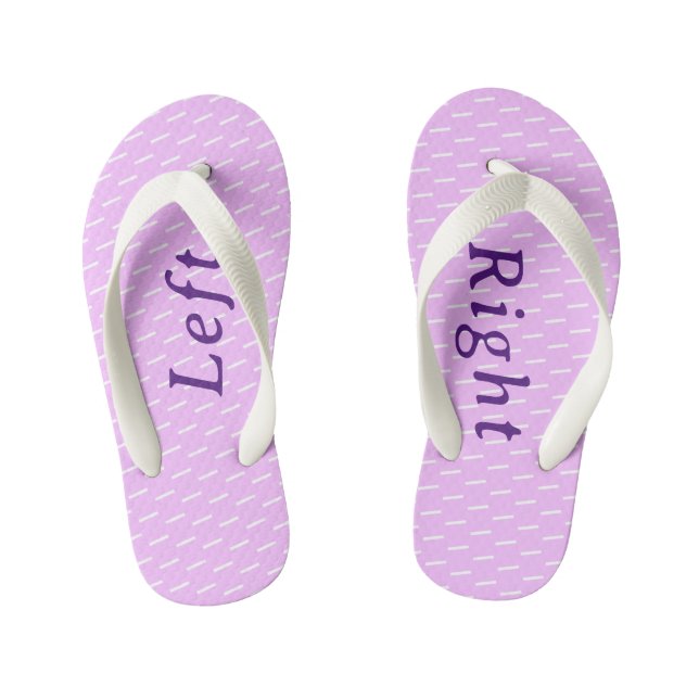Cute Customizable Purple Patterned Kid's Flip Flops (Footbed)