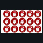Cute Customizable Santa Claus Red Christmas Gift Labels<br><div class="desc">Customize these cute Santa Claus gift labels with your own personalized text with your kids name in white script. Santa's red hat and white beard are the perfect holiday drawing on this festive red gift labels for your presents.</div>