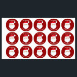 Cute Customizable Santa Claus Red Christmas Gift Labels<br><div class="desc">Customize these cute Santa Claus gift labels with your own personalized text with your kids name in white script. Santa's red hat and white beard are the perfect holiday drawing on this festive red gift labels for your presents.</div>