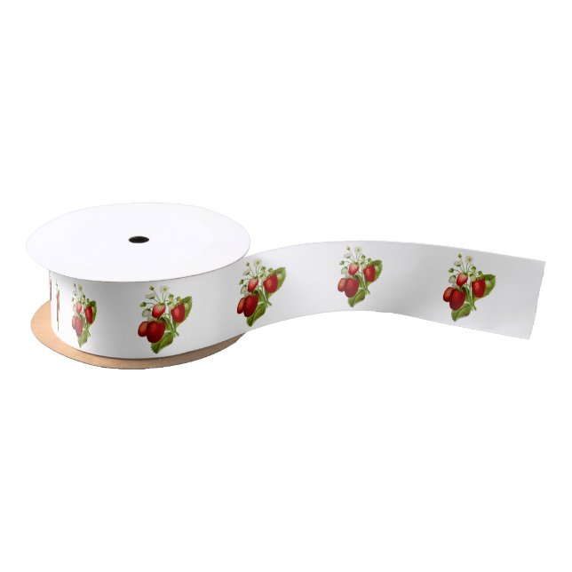 Cute Customizable Strawberry Gift Wrapping  Satin Ribbon (Spool)