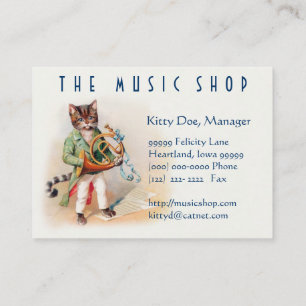 Cute Customizable Vintage Art Card - Musical Cats