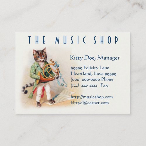 Cute Customizable Vintage Art Card _ Musical Cats