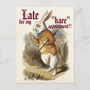 Cute CUSTOMIZABLE White Rabbit "Hare" Hair Salon Postcard