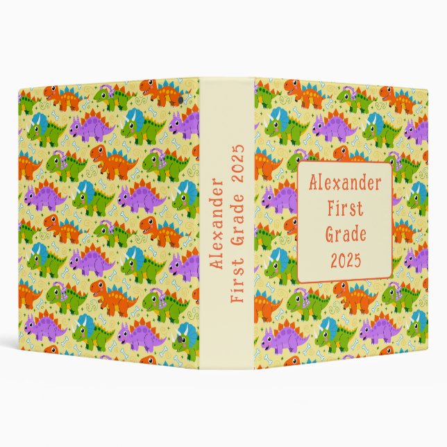 Cute CustomizableDinsosaur Print Binder (Background)