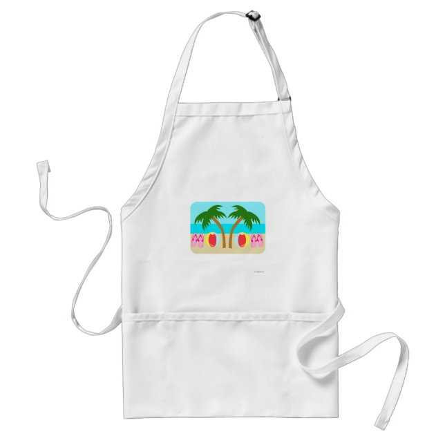 Cute Customize A Beach Adult Apron (Front)