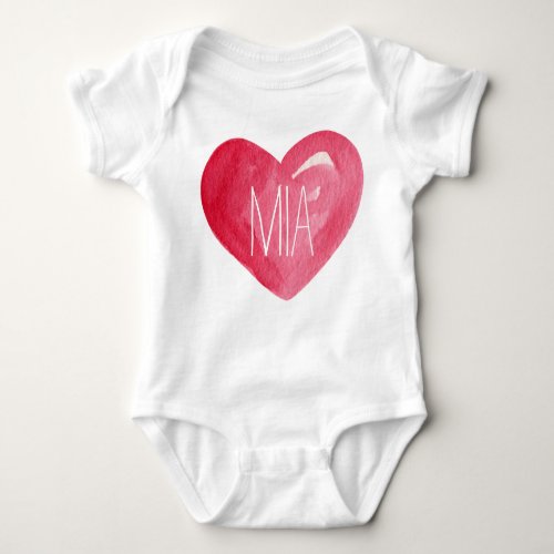 Cute Customize Baby Name Heart Baby Bodysuit