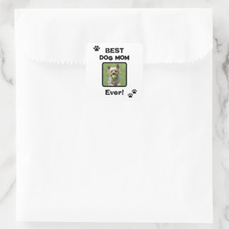 Cute Customize Best Pet Dog Cat Mom Mum Ever Square Sticker