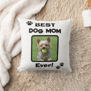 Cute Customize Best Pet Dog Cat Mom Mum Ever Throw Pillow