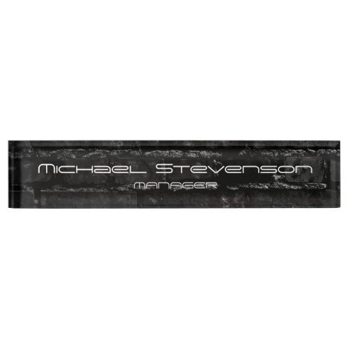 Cute Customize Text Black Professional Nameplate