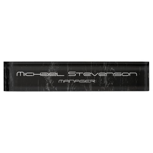 Cute Customize Text Black Professional Nameplate