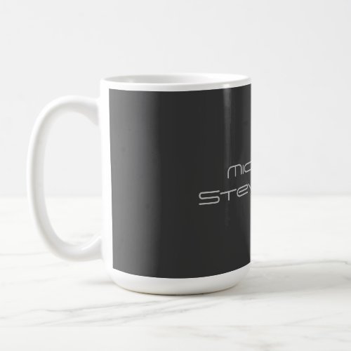 Cute Customize Text Black  White Modern Plain Coffee Mug