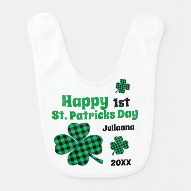 Cute Customized Baby Gifts | St Patricks Day Bib (Front)