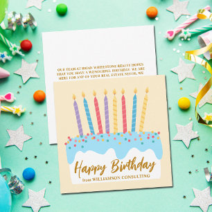 Cute Customized Business Happy Birthday Card