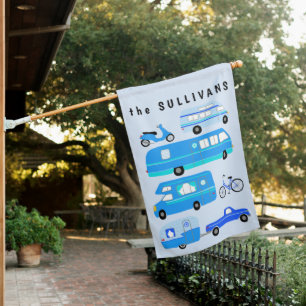 Cute CUSTOMIZED Campsite RVing Vanlife Camphost House Flag