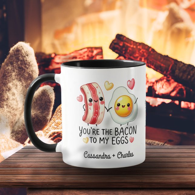 Cute Customized Couples "Bacon to My Eggs" Mug (Cute Customized Couples "Bacon to My Eggs" Mug)