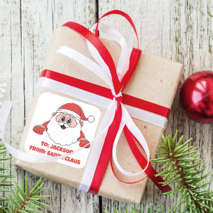 Cute Customized From Santa Claus Square Sticker