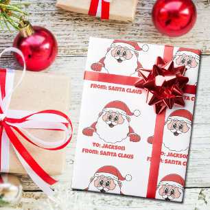 Cute Customized From Santa Claus Wrapping Paper