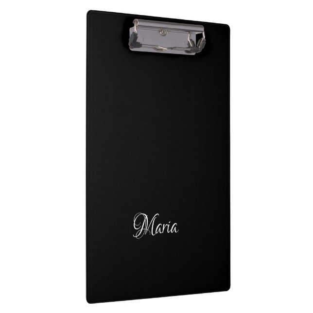 Cute Customized Personalized Black Clipboard  (Right)