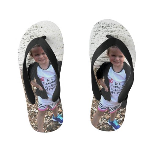 Cute Customized Photo Design Kids Flip Flops