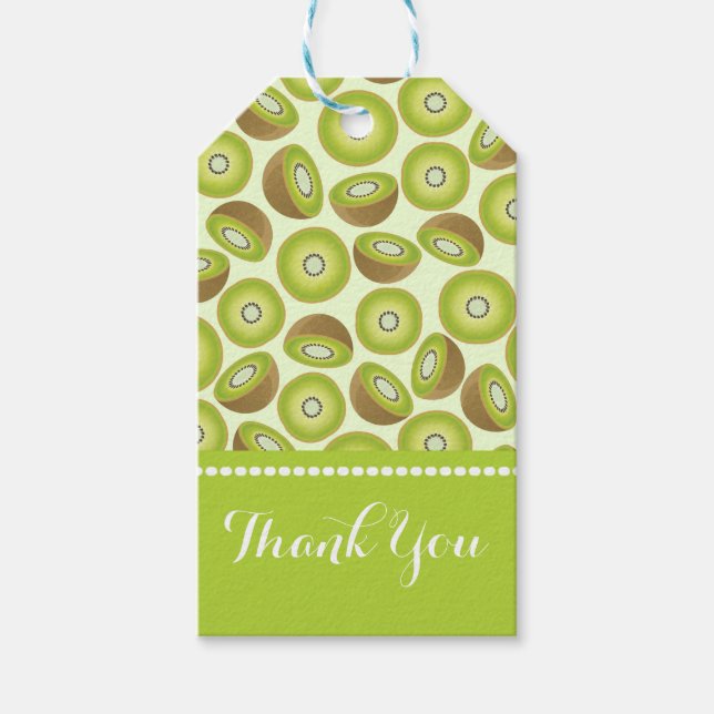 Cute Cut Kiwi Pattern Gift Tags (Front)
