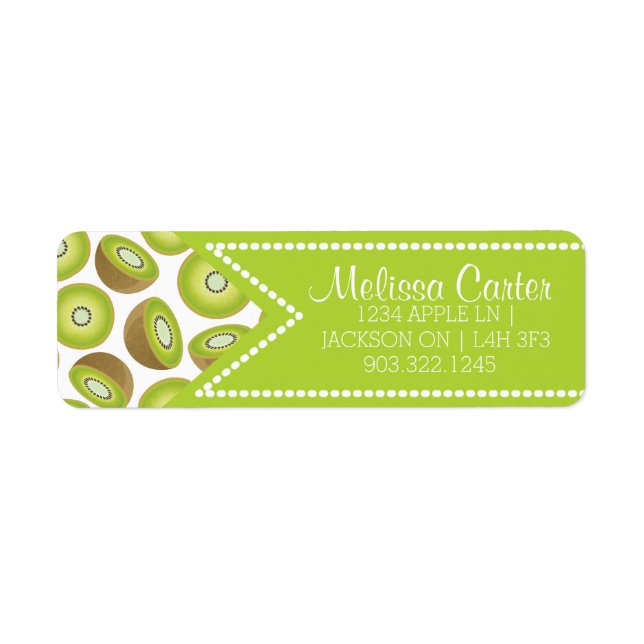 Cute Cut Kiwi Pattern Label (Front)