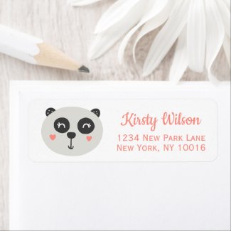 Cute Cute Panda Bear Label