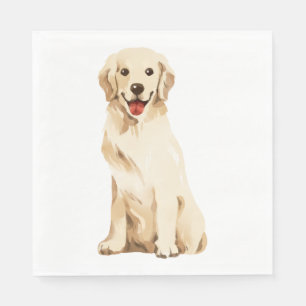 Cute Cute Puppy Golden Retriever Dog Party Napkins