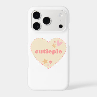 Cute Cutiepie Pink Heart Aesthetic iPhone Case. 17 Pro Case