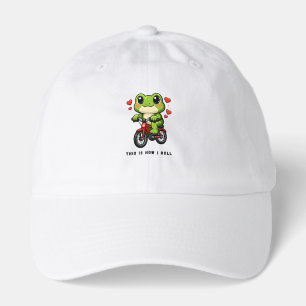 Cute Cycling Frog Kawaii Frog Bicycle Art Hat