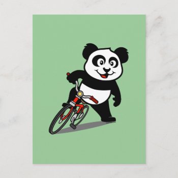Cute Cycling Panda Postcard by cuteunion at Zazzle
