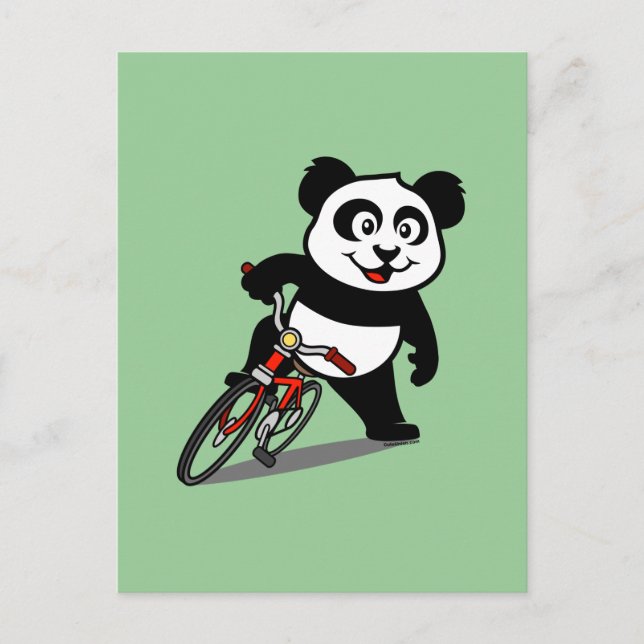 Cute Cycling Panda Postcard (Front)