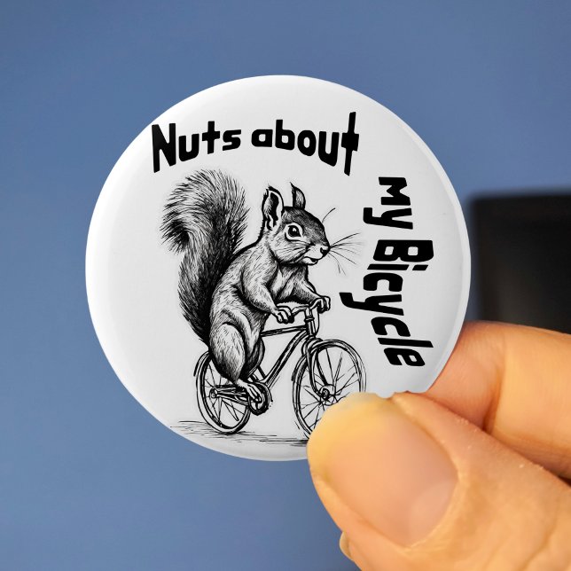 Cute cyclist Squirrel bicycle fun cycle gift Button (Creator Uploaded)