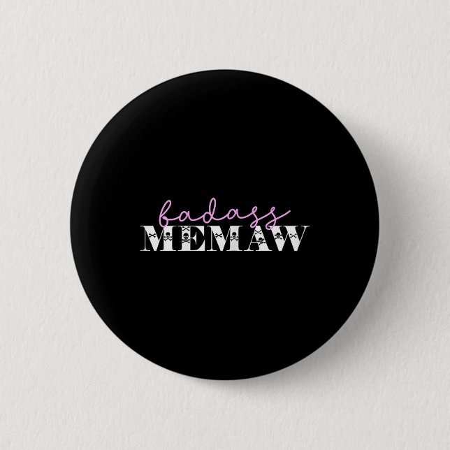 Cute D Memaw Funny Skulls  Button (Front)