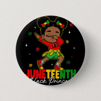 Cute Dabbing Black Girl Toddler Black Princess Jun Button
