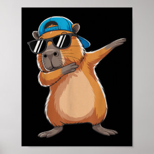 Cute Dabbing Capybara Boys Men Toddler Fun Capy Lo Poster