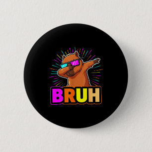 Cute Dabbing Capybara Funny Animal Meme Capy Lover Button