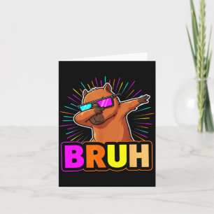 Cute Dabbing Capybara Funny Animal Meme Capy Lover Card