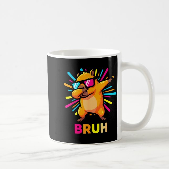 Cute Dabbing Capybara Funny Animal Meme Capy Lover Coffee Mug (Right)