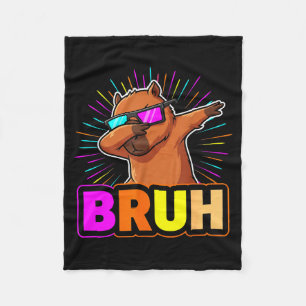 Cute Dabbing Capybara Funny Animal Meme Capy Lover Fleece Blanket
