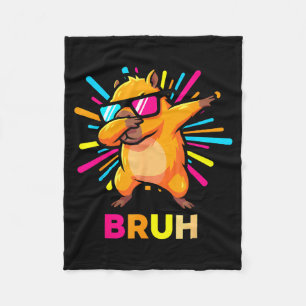 Cute Dabbing Capybara Funny Animal Meme Capy Lover Fleece Blanket
