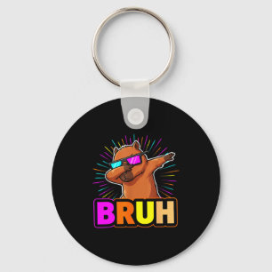 Cute Dabbing Capybara Funny Animal Meme Capy Lover Keychain
