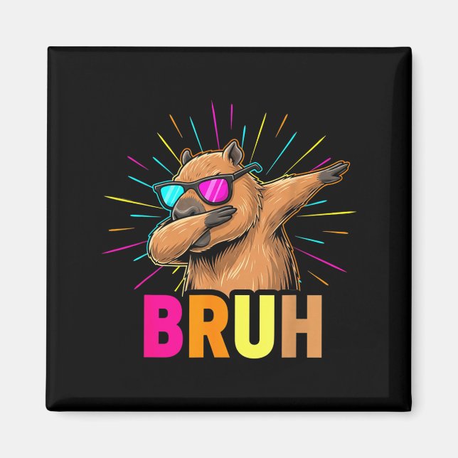Cute Dabbing Capybara Funny Animal Meme Capy Lover Magnet (Front)