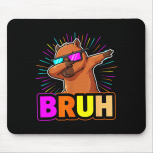 Cute Dabbing Capybara Funny Animal Meme Capy Lover Mouse Pad