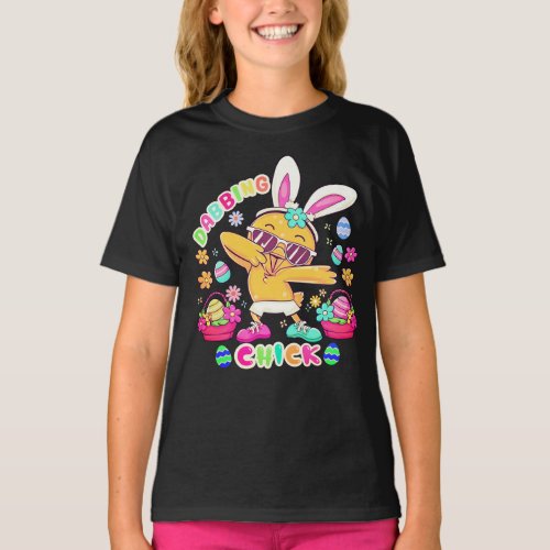 Cute Dabbing Chick Easter Day 2024 kids  baby T_Shirt
