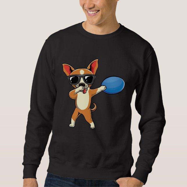 Cute Dabbing Chihuahua Dog Dab Boys Frisbee Disc G Sweatshirt (Front)