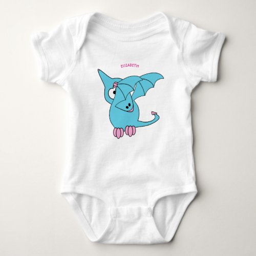 Cute Dabbing Flying Funny Pterodactyl Dinosaur Baby Bodysuit